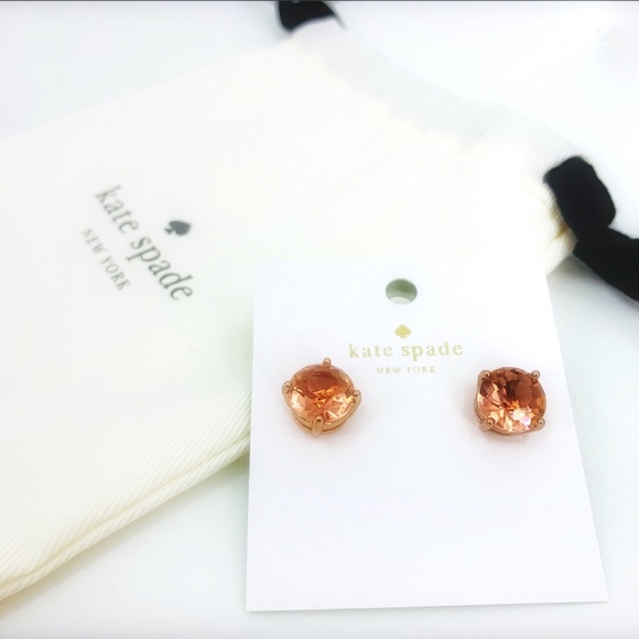 kate spade Jewelry - Kate Spade Rose Gold Crystal Earrings